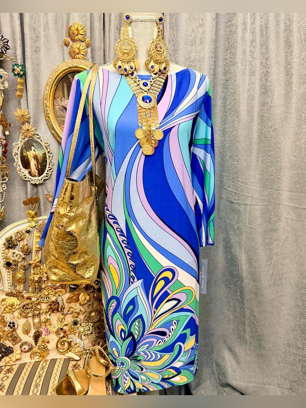 Colorful Abstract Print Dress size XL